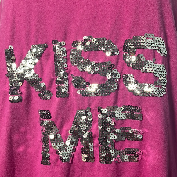 • Kiss Me Pajama Set Tank Top and Pants PJs Pink, Black, White Polka Dots - Picture 7 of 17